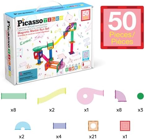 Picasso Magnetic Marble Run 50Pcs-Games & Puzzles-PICASO-
