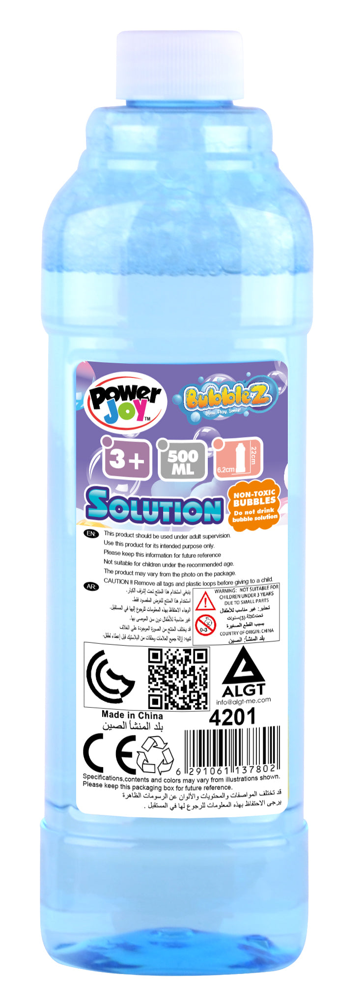 P.JOY BUBBLE SOLUTION BOTTLE 500ML
