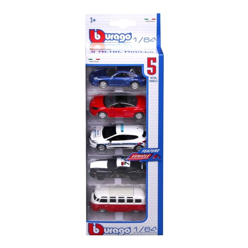 1/64 Vehicles, 5-PK. 
Assortments:
2007 BMW 760li, 2006 Lamborghini Gallardo, 1964 VW Beetle, Lamborghini Aventador, Volkswagen Van, Peugeot RCZ