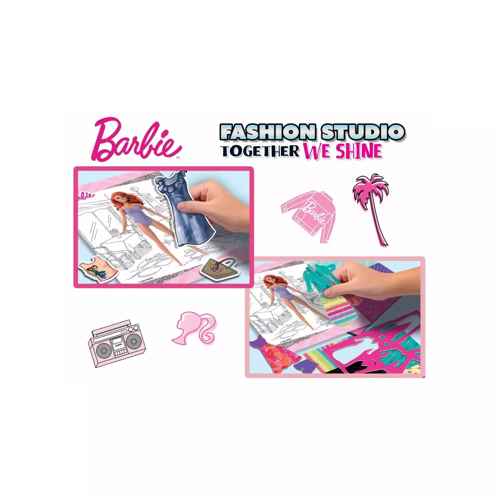 BARBIE SKETCHBOOK TOGETHER WE SHINE - FASHION STUDIO IN DISPLAY