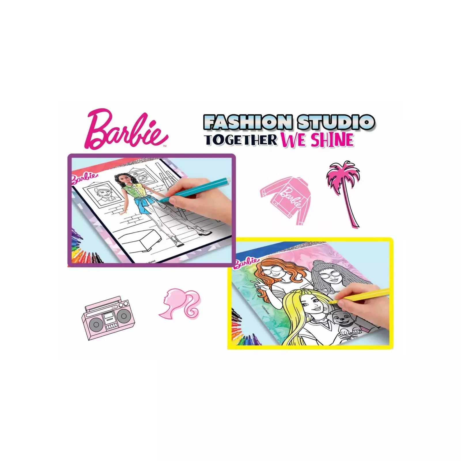 BARBIE SKETCHBOOK TOGETHER WE SHINE - FASHION STUDIO IN DISPLAY