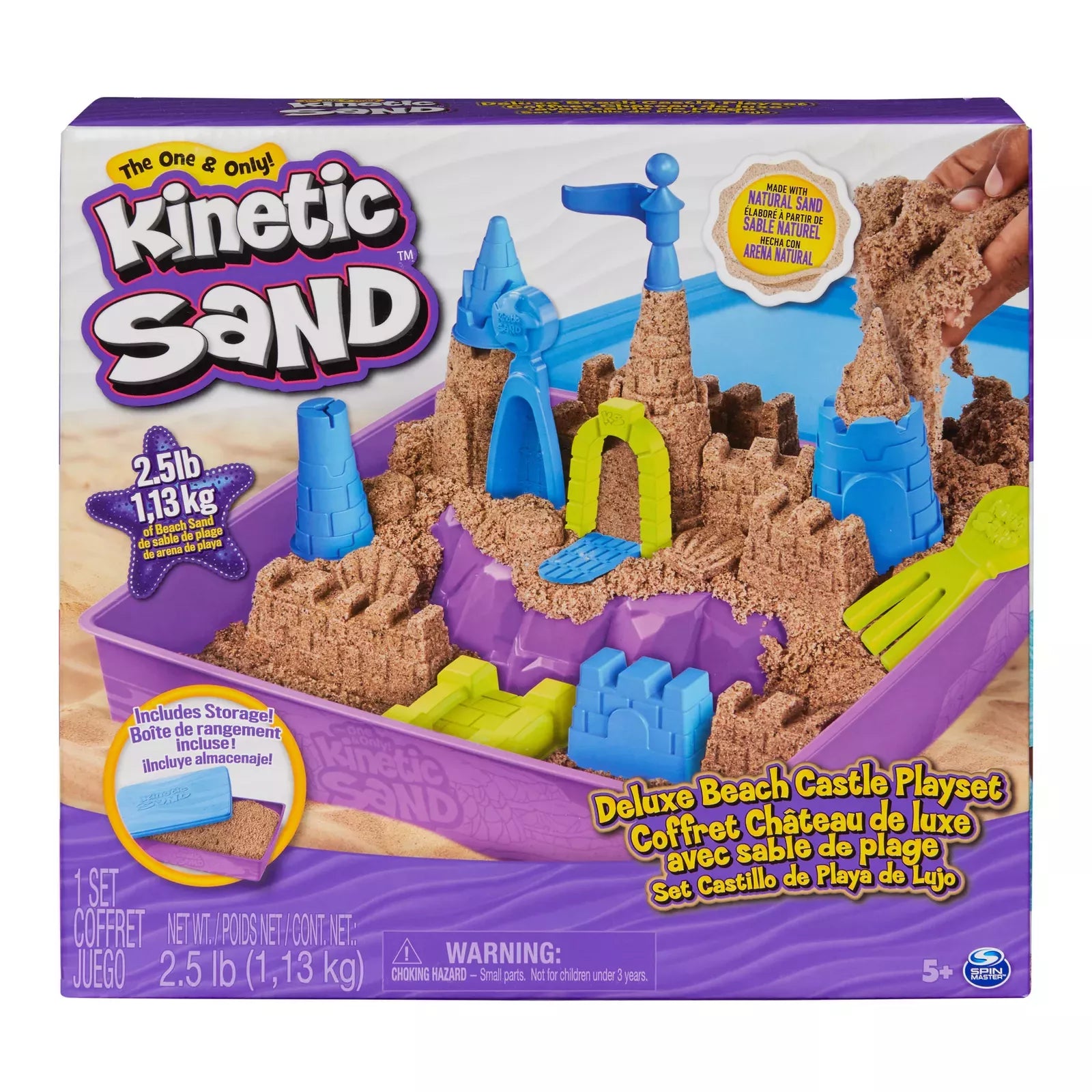 Kinetic Sand Beach Cstl Plyst Dlx(2.5Lb)-Kinetic Sand-778988491119