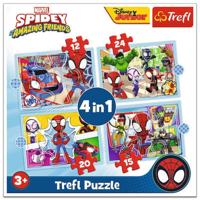 Puzzles - "4in1 (12, 15, 20, 24)" - Spiday's team / Spiday and his Amazing Friends