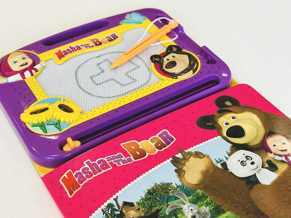 Phidal - Masha & The Bear Learning Series - Learn To Write With Magnetic Drawing Pad, Doodle Pad For Kids And Children Learning Fun Board Book-Phidal