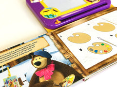 Phidal - Masha & The Bear Learning Series - Learn To Write With Magnetic Drawing Pad, Doodle Pad For Kids And Children Learning Fun Board Book-Phidal