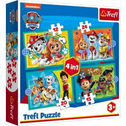 Puzzles - "4in1 (12, 15, 20, 24)" - Happy Paw Patrol team / Viacom PAW Patrol