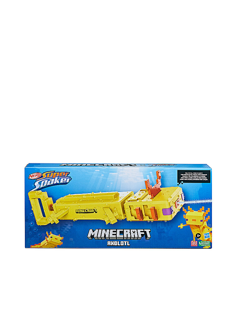 Minecraft Nerf Super Soaker Axolotl, 1 Count-NERF