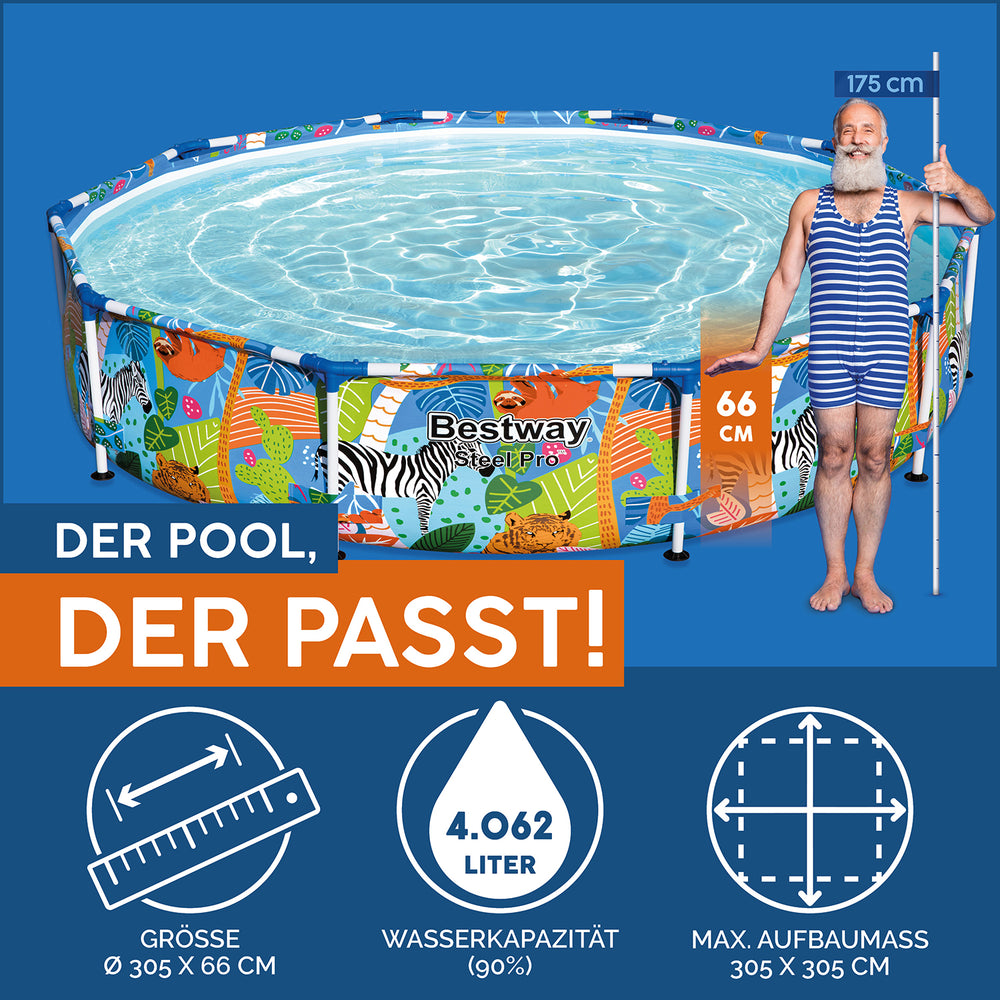 Bestway Pool Steelpro Safari 305X66Cm-SWIMMING POOL-Bestway-