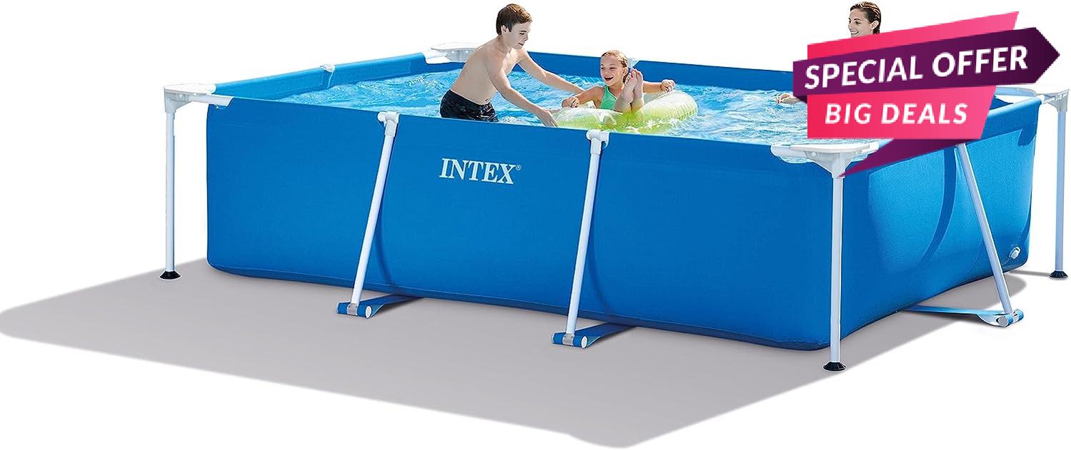 Blue Rectangular Frame Pool 3834 Liters-INTEX