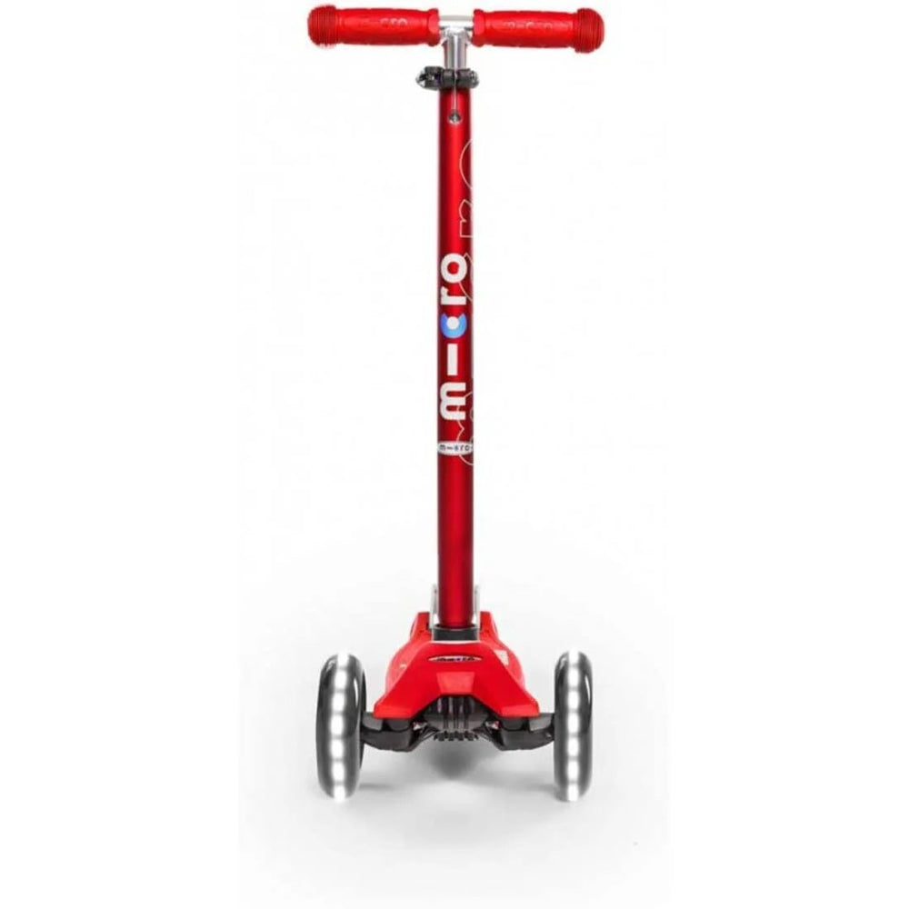 Maxi Micro Deluxe With T- Bar (Red) Led-Ride-On & Scooters-Micro-7640170574722