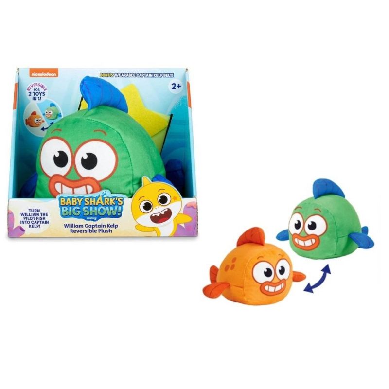 Baby Shark Bs Reversible Plush William Captain Kelp-Baby, Toddler & Preschool-Baby Shark-771171614289