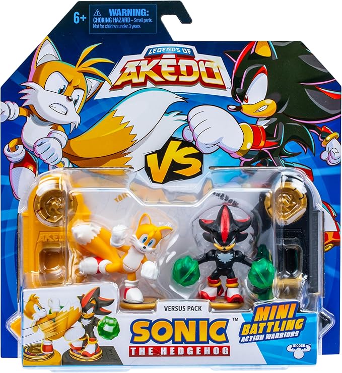 Akedo Sonic S1 Versus Pack Tails Vs Shadow-ACTION FIGURES & PLAYSETS-Akedo-630996154397