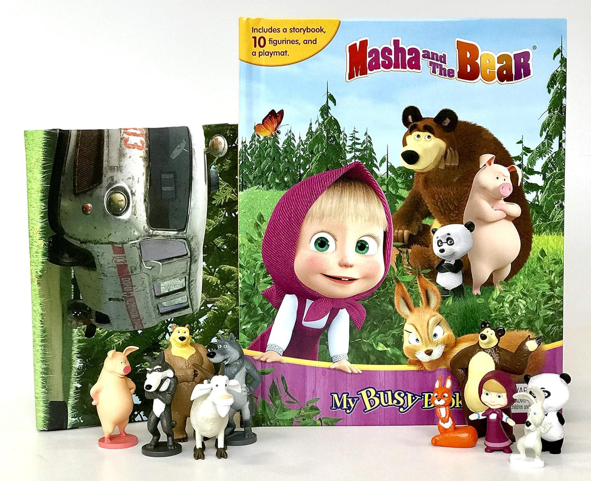 Phidal - Masha & The Bear My Busy Books - 10 Figurines And A Playmat