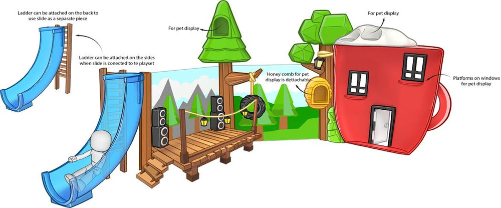 Adoptme Coffee Shop & Park Playset