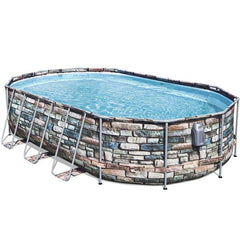 Bestway 56719 20Ft Power Steel Comfort Jet Oval Pool 610X366X122Cm-Bestway