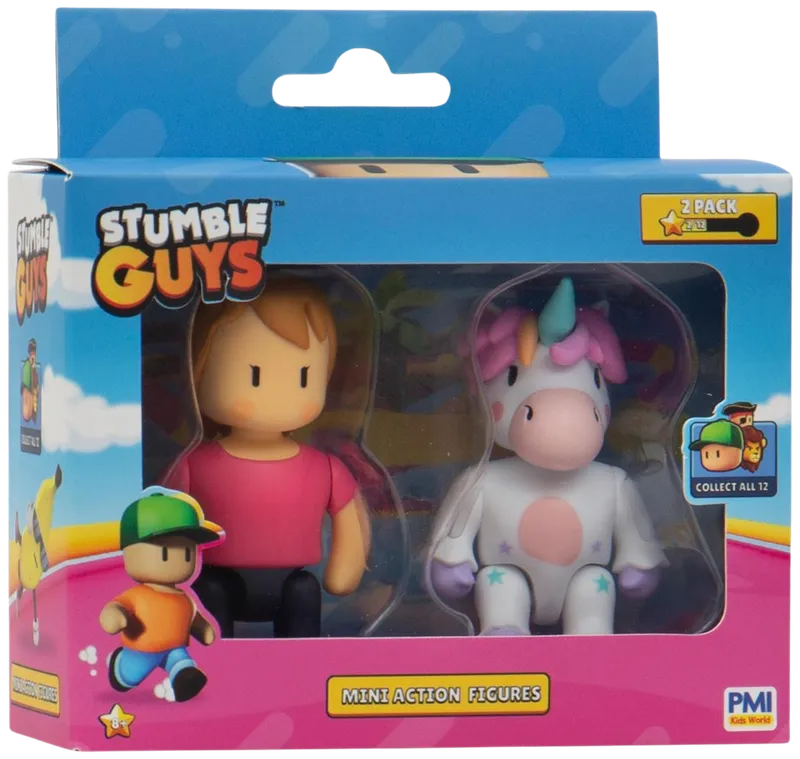 Stumble Guys Mini Action Fig 3"2-Pk Asst(Assorted - Includes 1)-Action Figures-Stumble Guys-810128422000