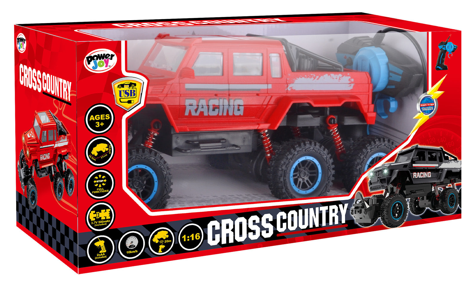 P.JOY RC CROS CNTRY WITH LIGHTS 1/16 BPC