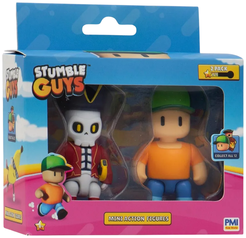 Stumble Guys Mini Action Fig 3"2-Pk Asst(Assorted - Includes 1)-Action Figures-Stumble Guys-810128422000