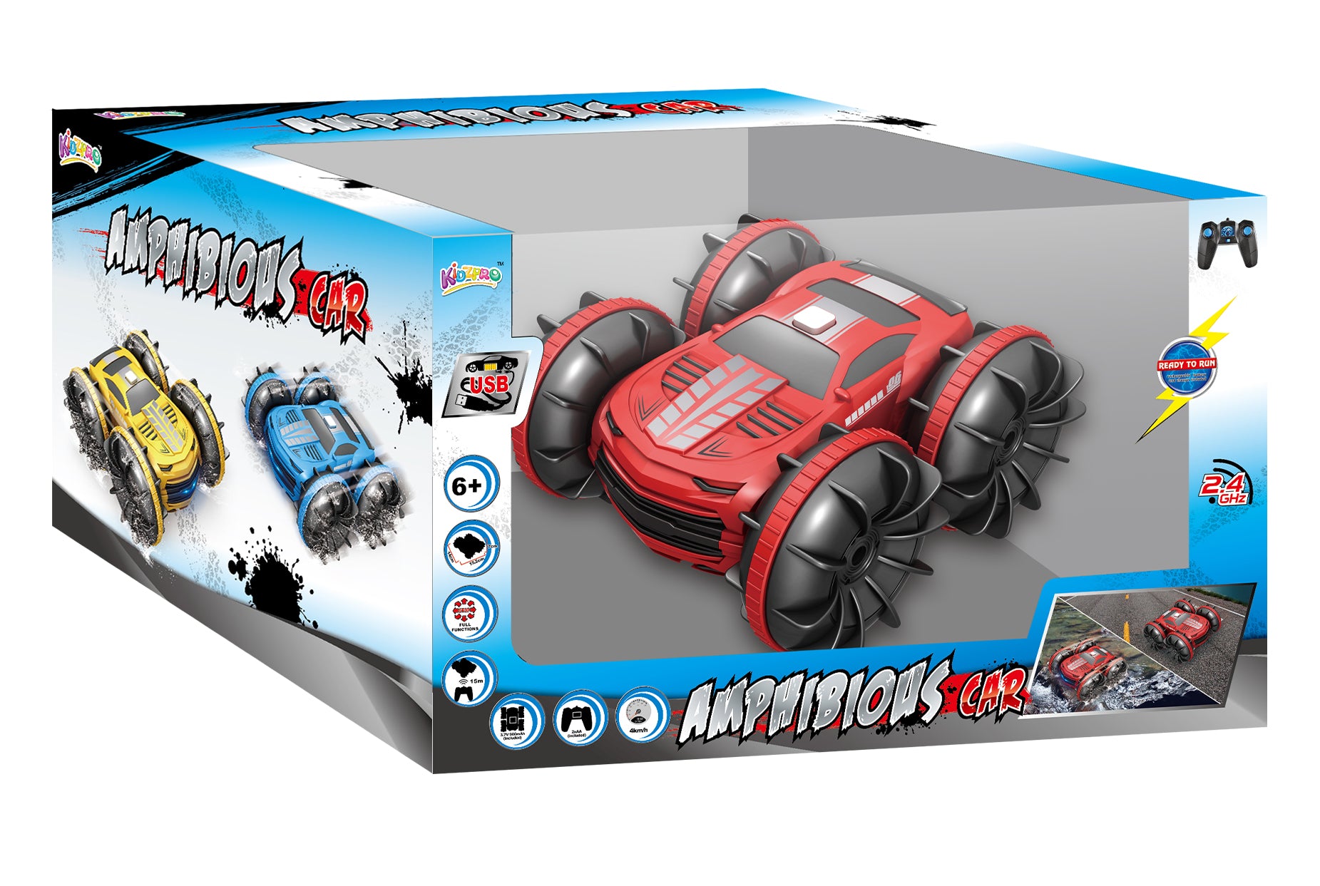 Kidz. Rc Amphibious Car 2.4G W/Light Bpc