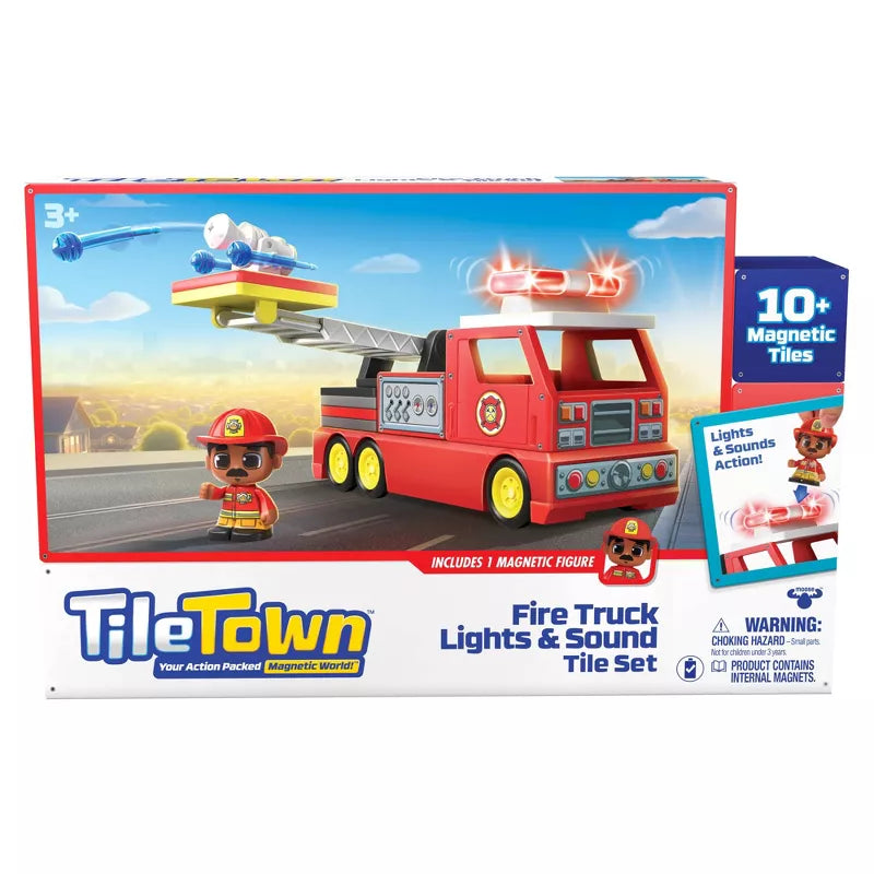 Tile Town Fire Truck Lights & Sounds Tile Set-ACTION FIGURES & PLAYSETS-Tile Town-