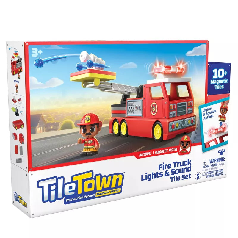Tile Town Fire Truck Lights & Sounds Tile Set-ACTION FIGURES & PLAYSETS-Tile Town-