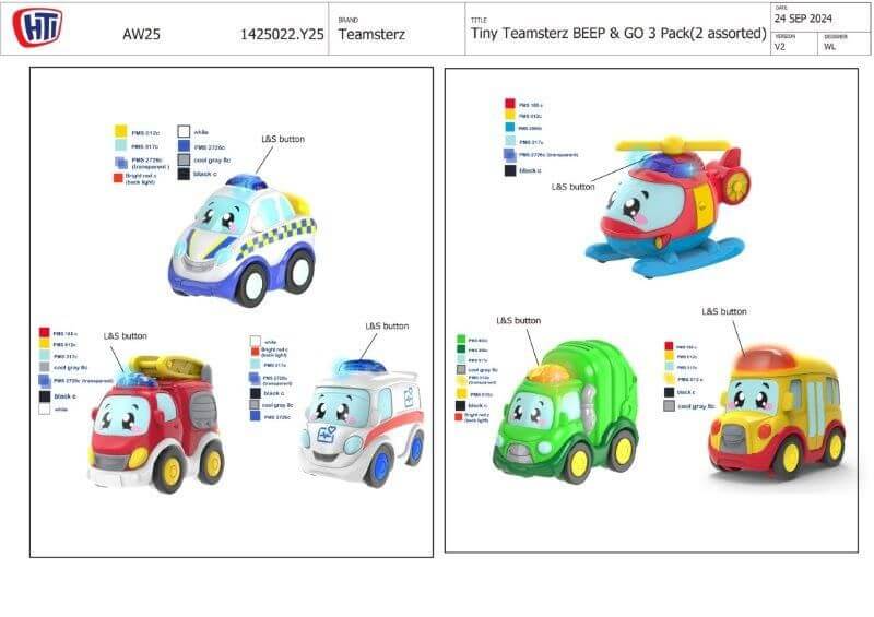 Tiny Teamsterz Beep and Go City 3 Pack