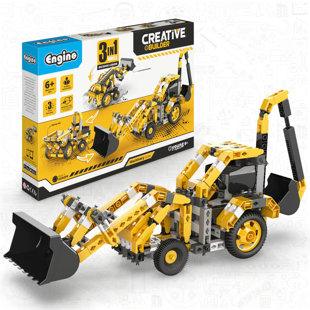 Engino Creative Builder Backhoe Loader Machinery Set-ENGINO