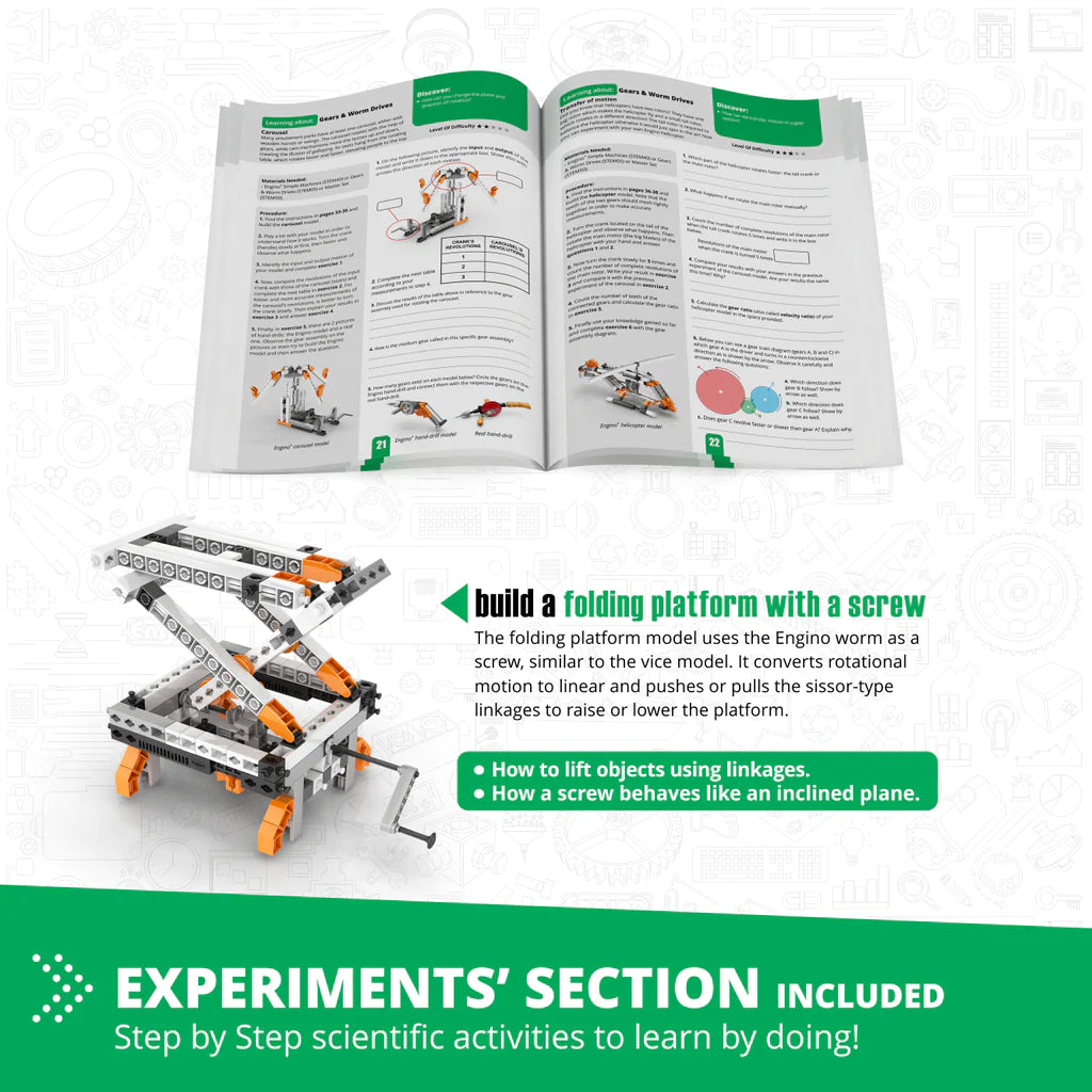 Engino Discovering Stem Mechanics - Gears & Worm Drives-ENGINO