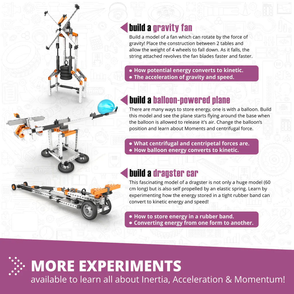 Engino Discovering Stem Newton'S Laws - Inertia Momentum Kinetic & Potential Energy-ENGINO