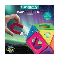 Discovery Mindblown Toy - Magnetic Tiles 24Pcs-DISCOVERY