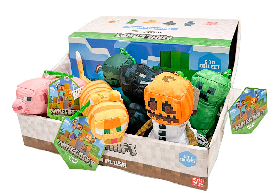 Minecraft Clip On Plush Asst. Cdu-Plush Toys-Minecraft-