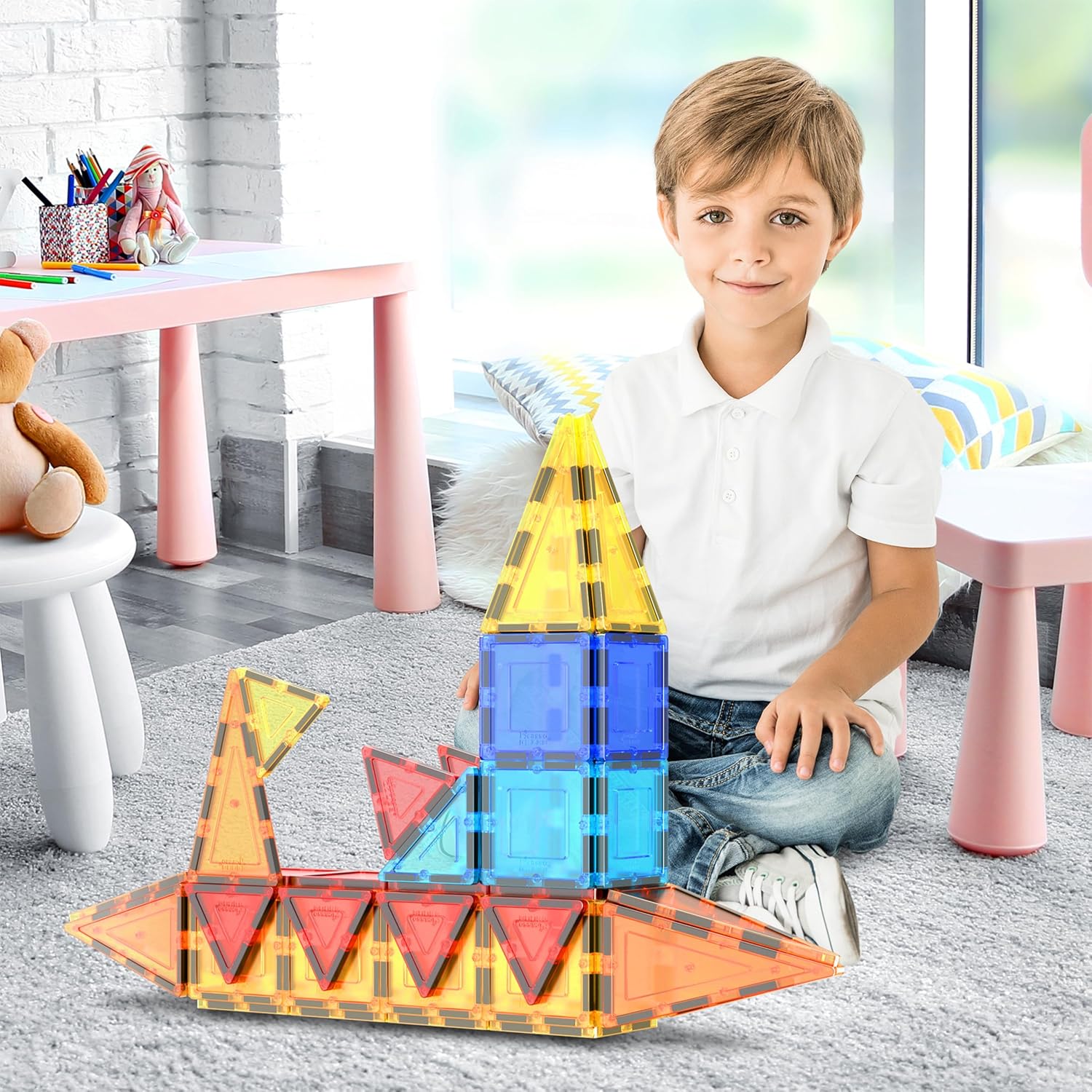 PICASSO MAGNETIC TILES BLDG BLOCKS 60PCS