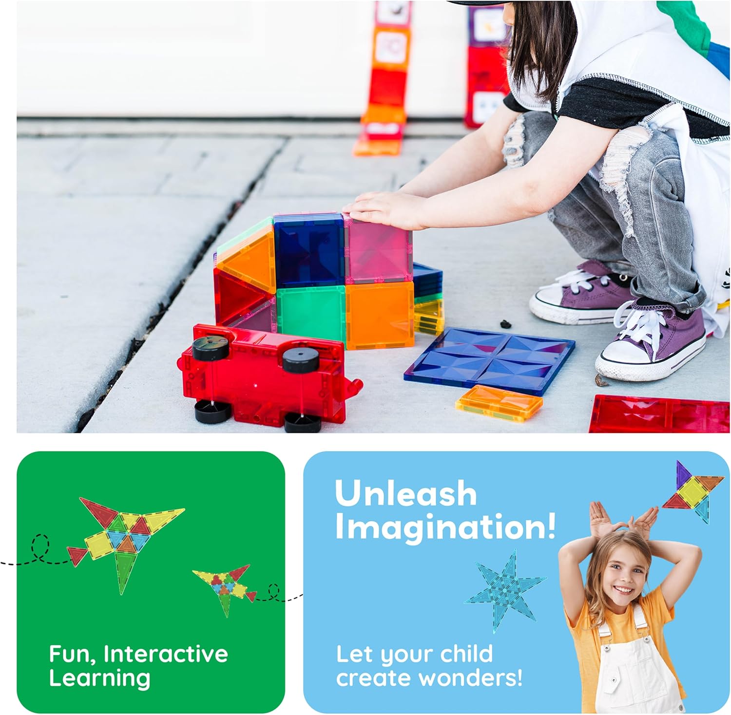 PICASSO MAGNETIC TILES BLDG BLOCKS 60PCS