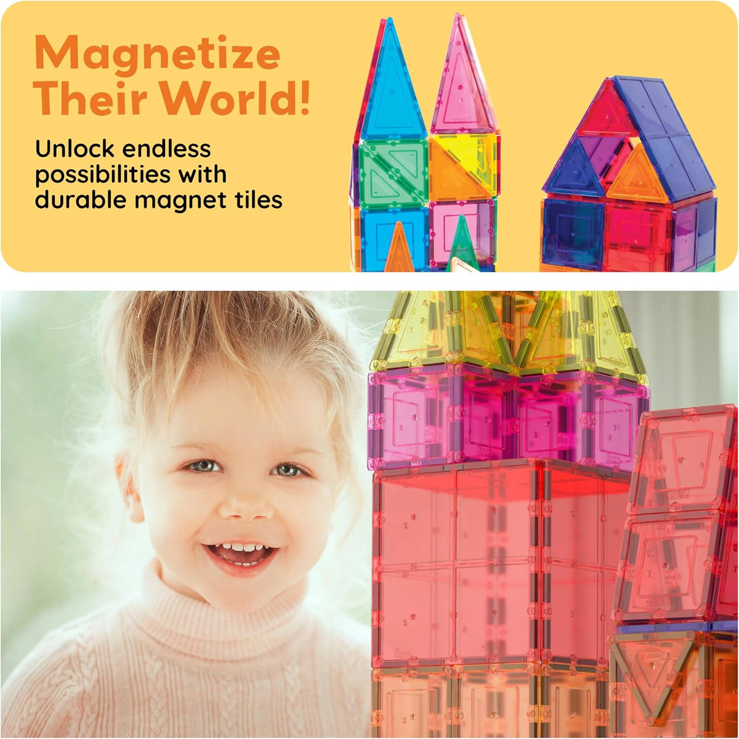 PICASSO MAGNETIC TILES BLDG BLOCKS 60PCS