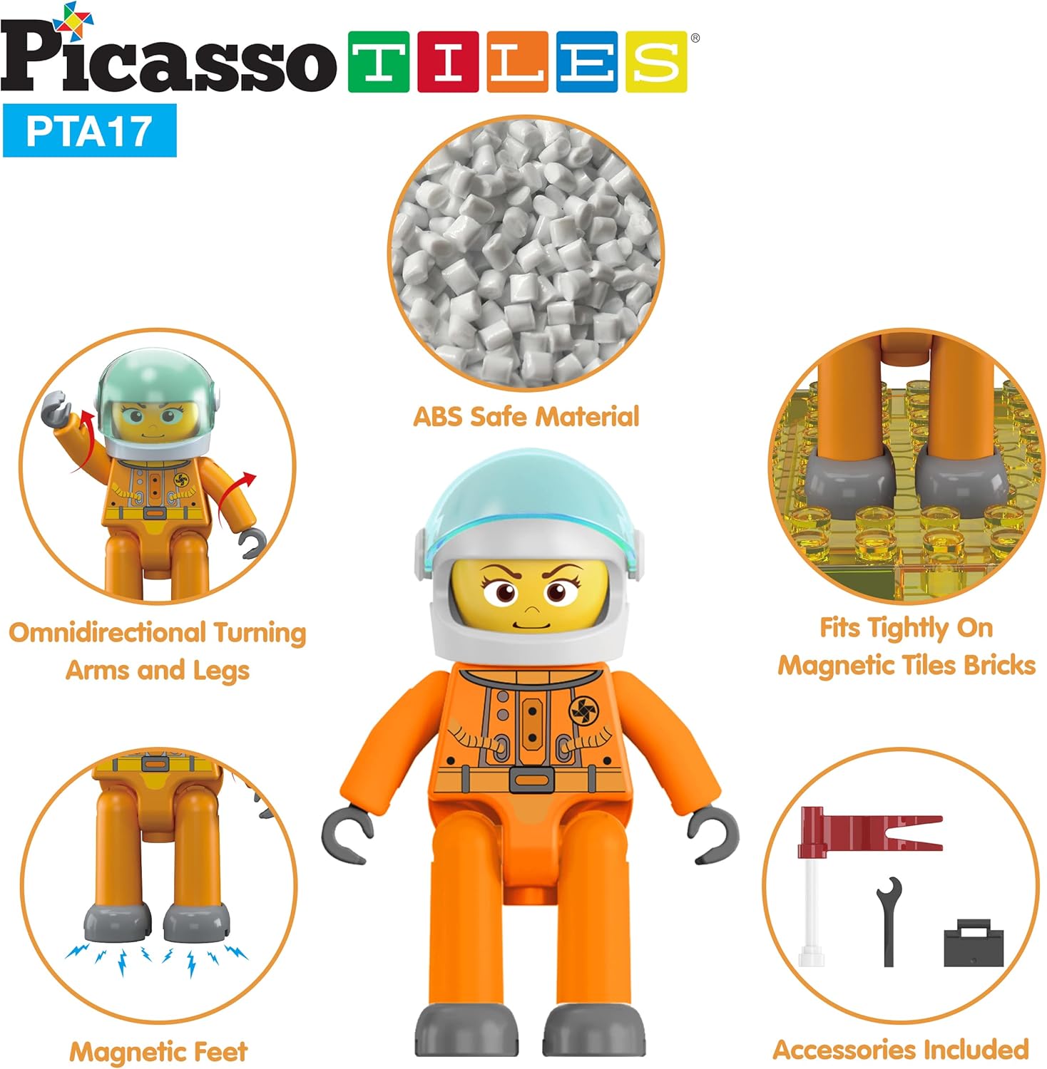 PICASSO MAGNETIC ASTRONAUT FIGURES 4PCS