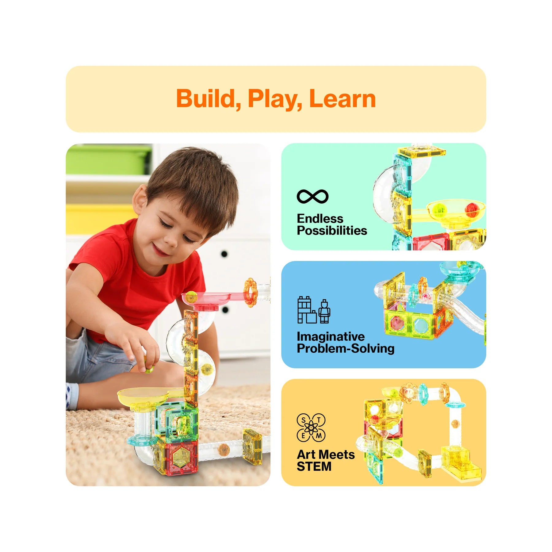 PICASSO MAGNETIC MARBLE RUN LAUNCHR 80PC