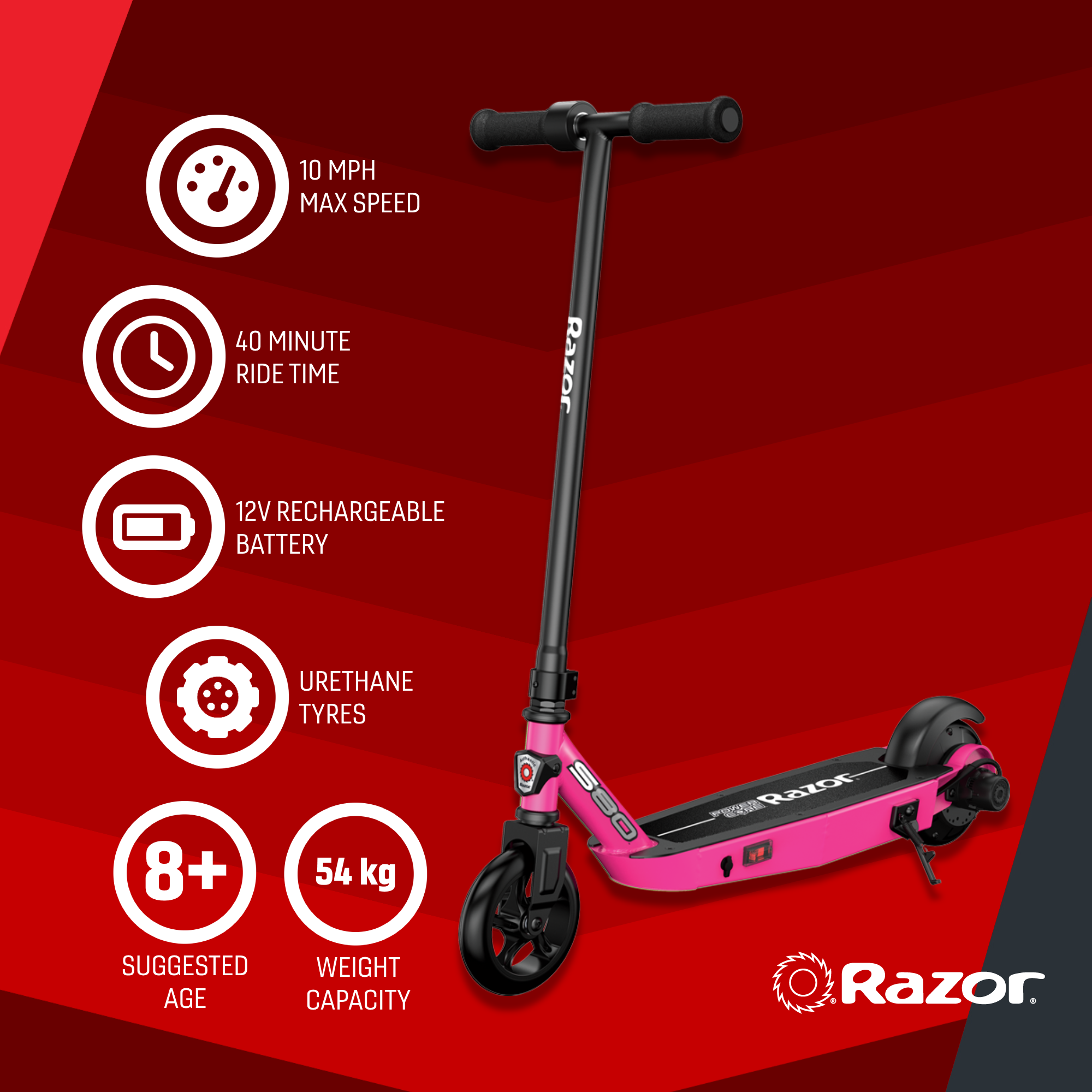 Razor E-Scooter Power Core S80 Pink