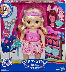 Hasbro Ba Snip N Style Baby Bld Hair-BABY ALIVE