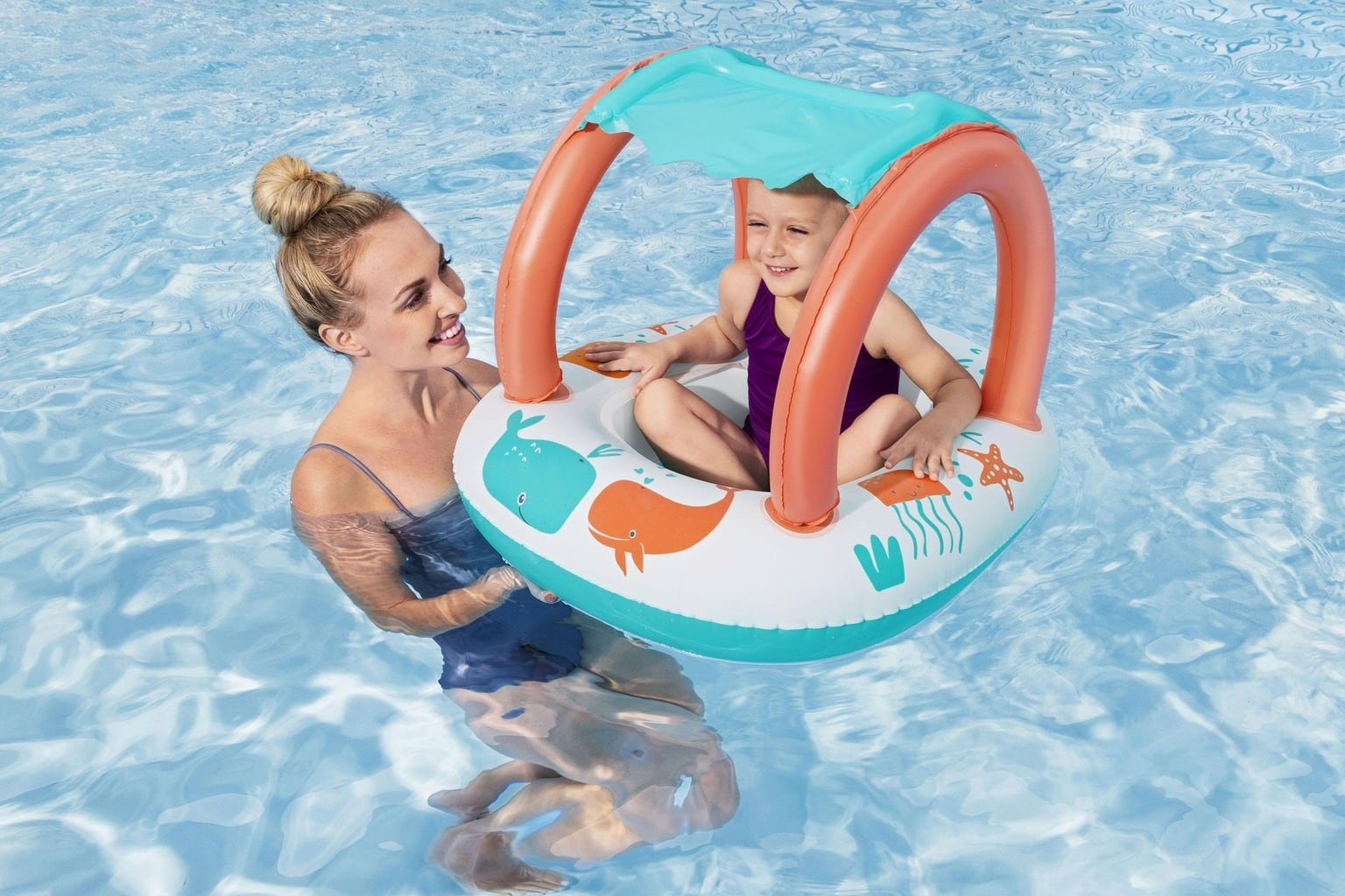 Bestway Uvcare Babyseat Sea Animals 84X67-ACCESSORIES & TUBS-Bestway-