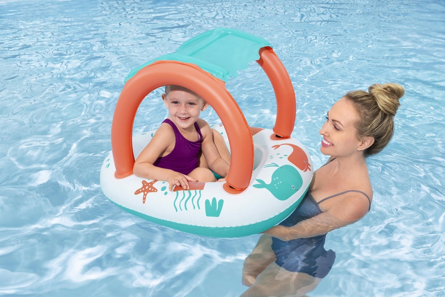 Bestway Uvcare Babyseat Sea Animals 84X67-ACCESSORIES & TUBS-Bestway-