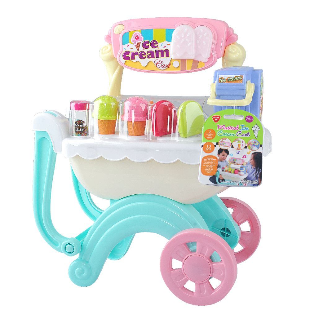 PLAYGO TALKING SCOOPER ICE-CREAM CART B/O - 13 PCS [US IC/SOUND & VOICE]