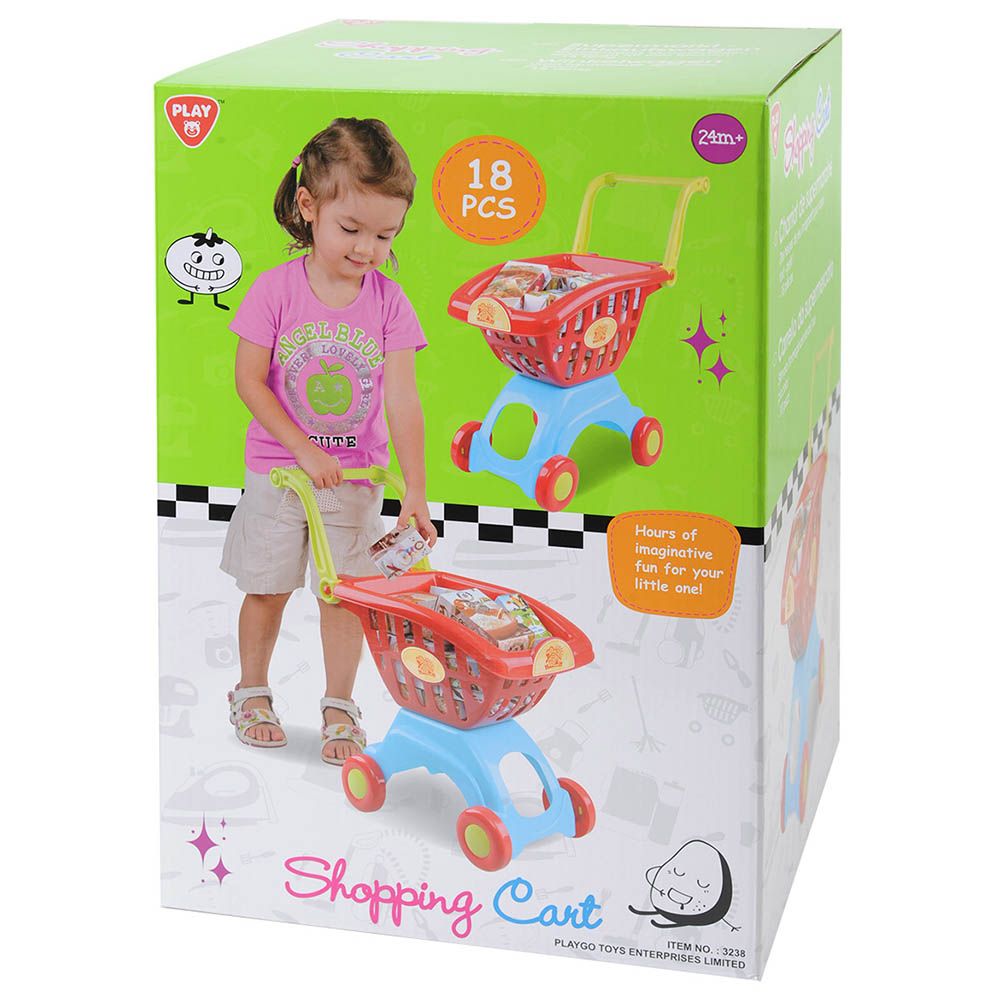 PLAYGO HOLD- SHOPPING CART - 18 PCS