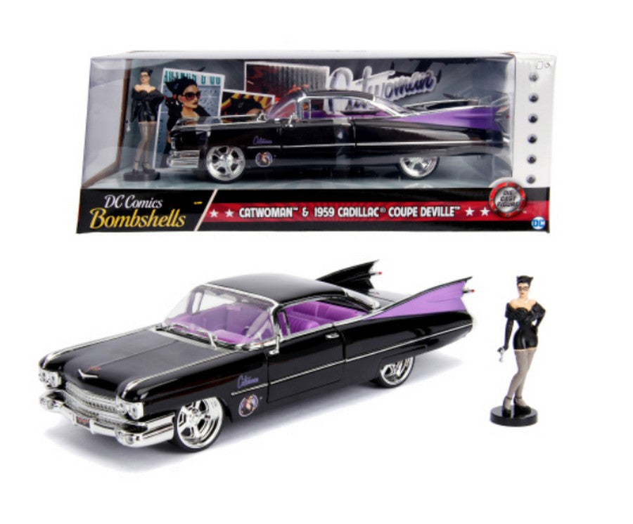 Jada - Dc Comics Bombshells 1959 Cadillac 1:24-Cars & Vehicles-Jada-4006333065293
