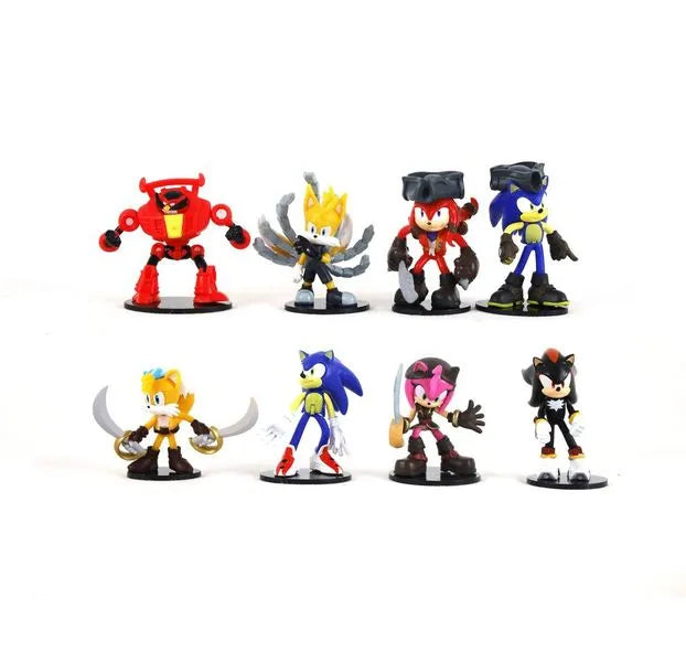 Sonic Prime: Action Figures V2-8 Pack - 3" Articulated Collectible Characters On Bases, Deluxe Window Box, Netflix Series, Licensed, Ages 3+-Action Figures-PMI-810128421669