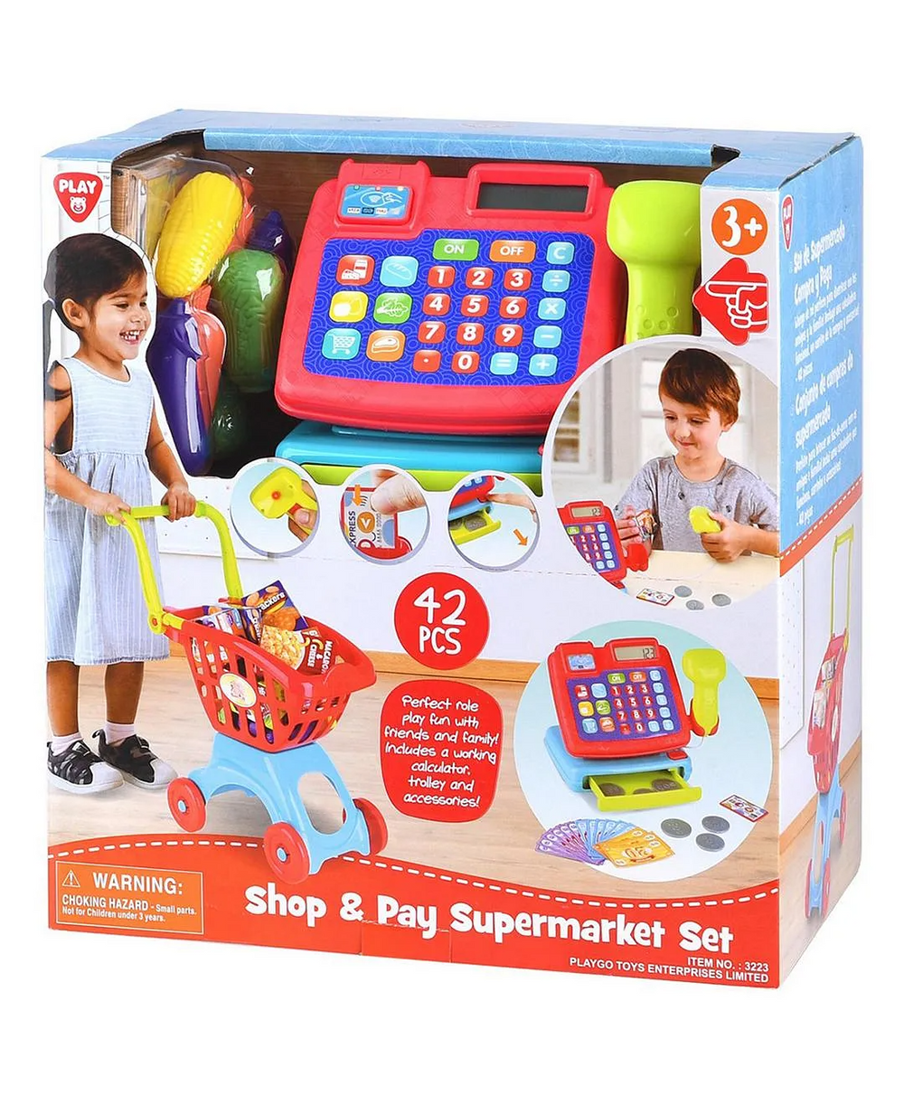 PLAYGO SHOP & PAY SUPERMARKET SET B/O - 42 PCS* by Play Go for kids - toys