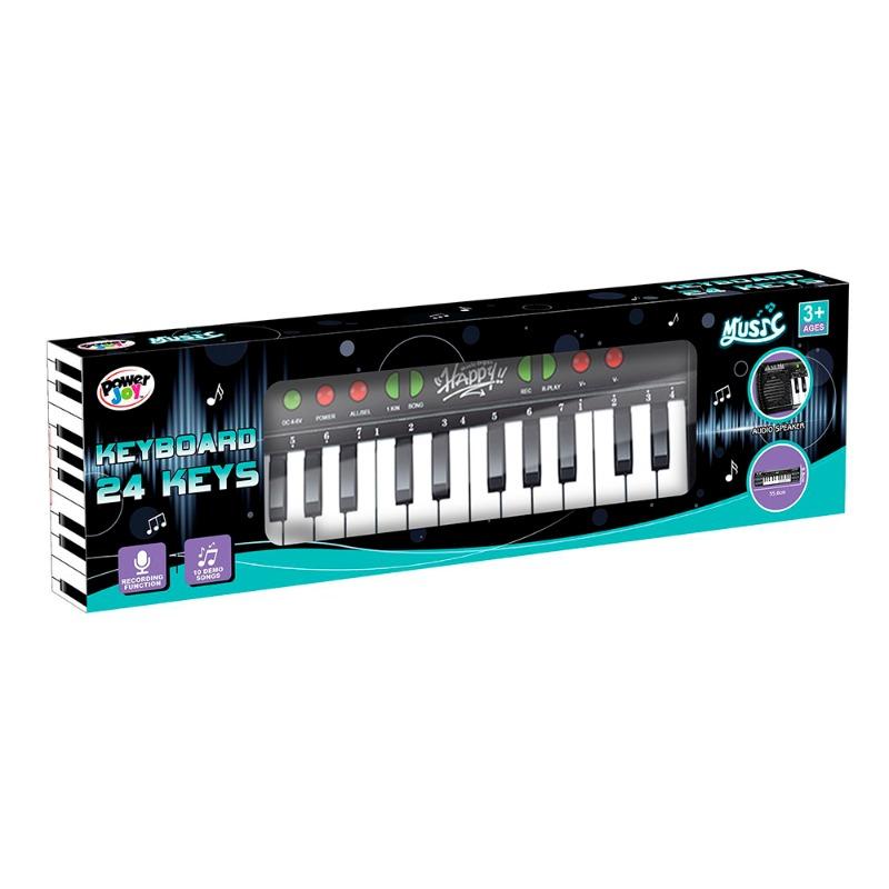 P.Joy Music Keyboard 24Keys W/Mic B/O-GIFTS & NOVELTIES-P.JOY-