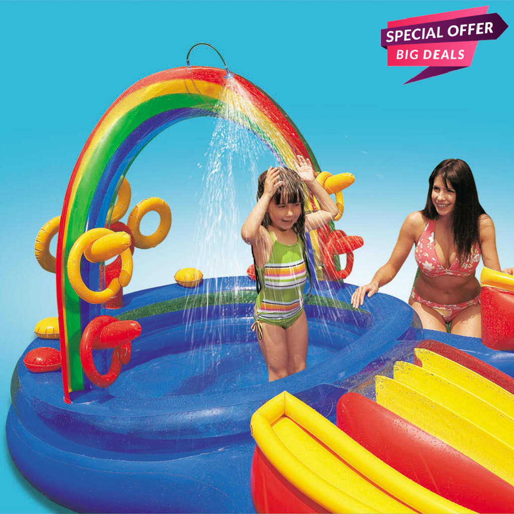 Intex Inflatable Rainbow Ring Play Centre Pool-INTEX