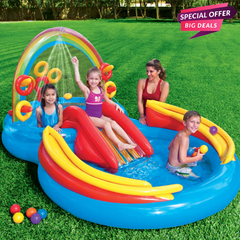 Intex Inflatable Rainbow Ring Play Centre Pool-INTEX