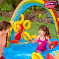 Intex Inflatable Rainbow Ring Play Centre Pool-INTEX