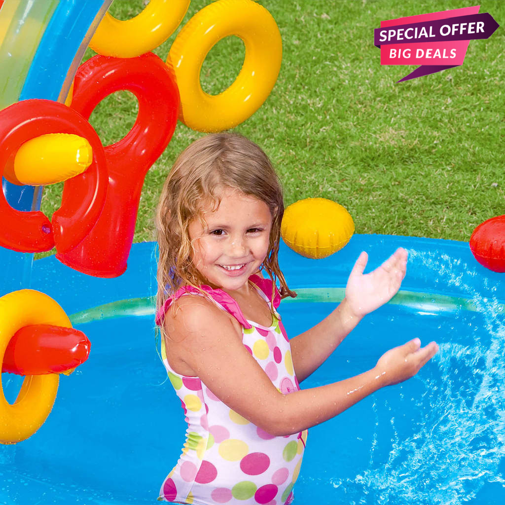 Intex Inflatable Rainbow Ring Play Centre Pool-INTEX